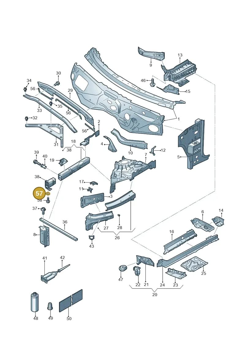 WHT007690 — Volkswagen Touareg (2017-2025) diagram 439805000, position 57