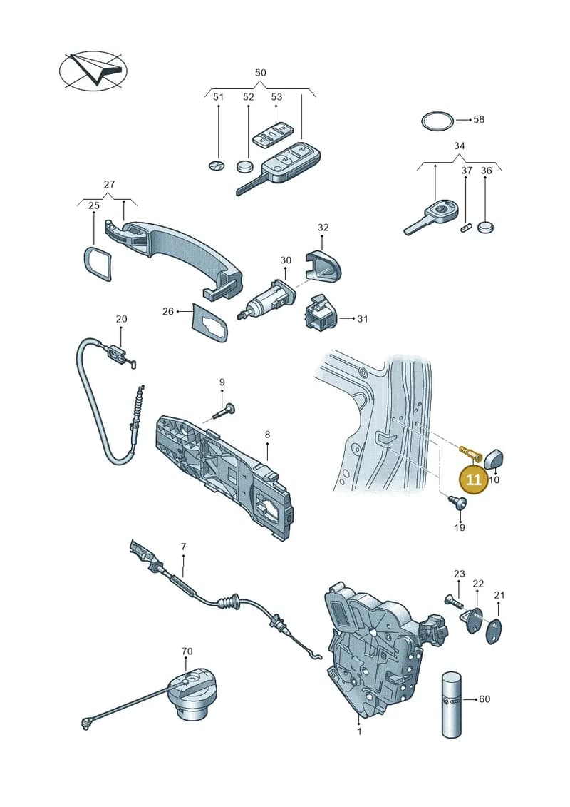 WHT007788 — Volkswagen Caddy (2015-2020) diagram 866837000, position 11
