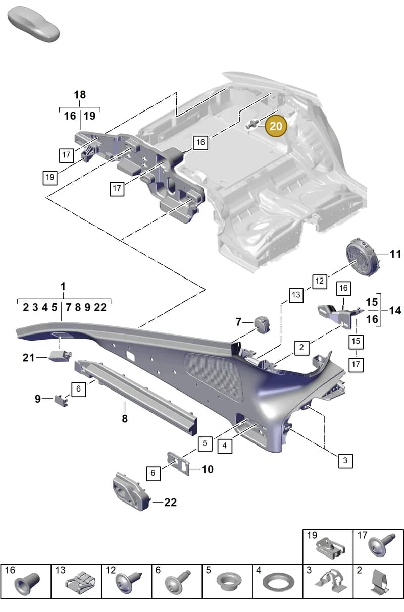 WHT007942A — Porsche Panamera (2023-2025) diagram p62807420, position 20