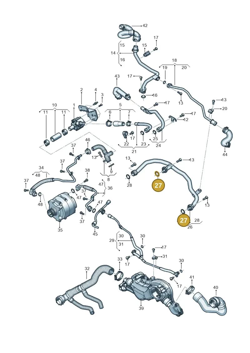 WHT008267 — Audi A8 (2017-2025) diagram 838121032, position 27