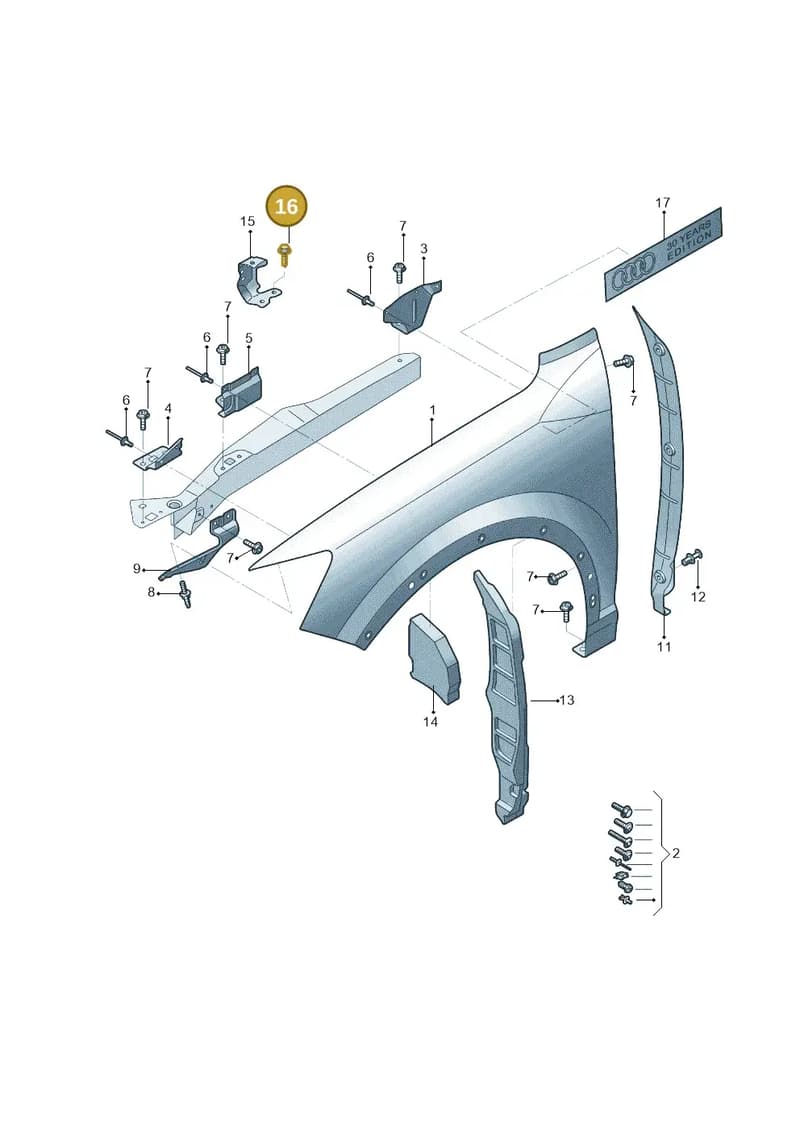 WHT008301 — Audi Q2 1.4 (2018-) diagram 582821000, position 16
