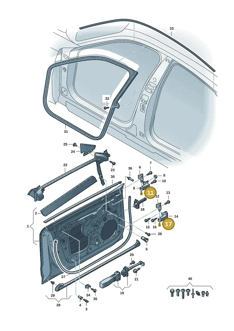 WHT008485 — Audi RS e-tron GT (2020-2025) diagram 4j1831010, position 11+17