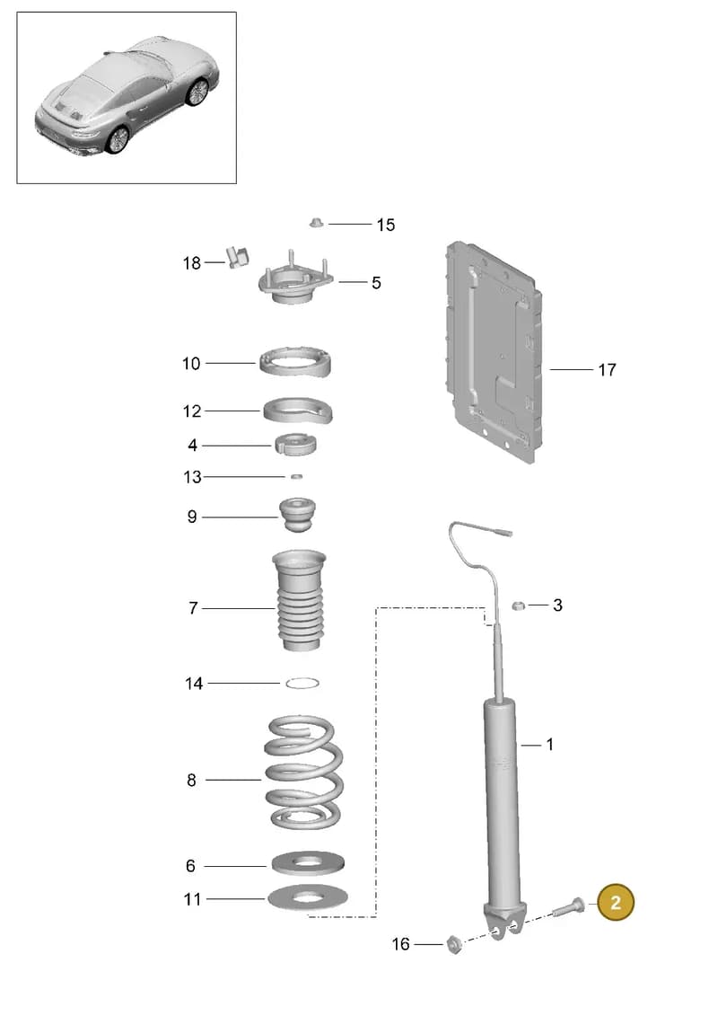 WHT008558 — Porsche GT2 RS Clubsport (2013-2020) diagram p42502000, position 2