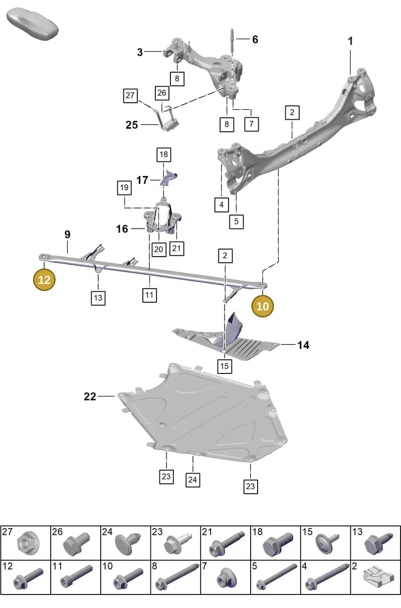 WHT008676 — Porsche 911 (2024-2025) diagram p63501000, position 10+12