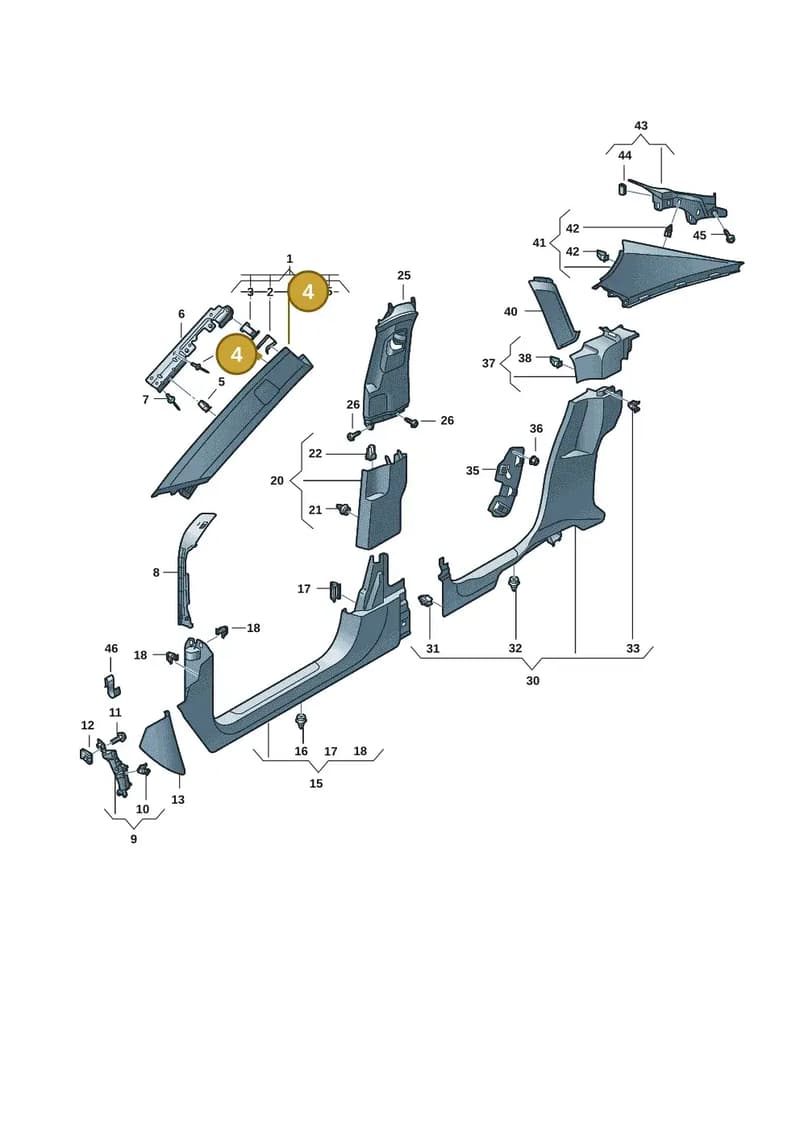 WHT008713 — Audi RS e-tron GT (2020-2025) diagram 4j1867650, position 4