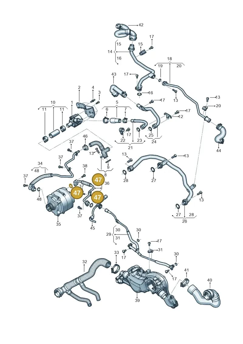 WHT008729A — Audi A8 (2017-2025) diagram 838121032, position 47