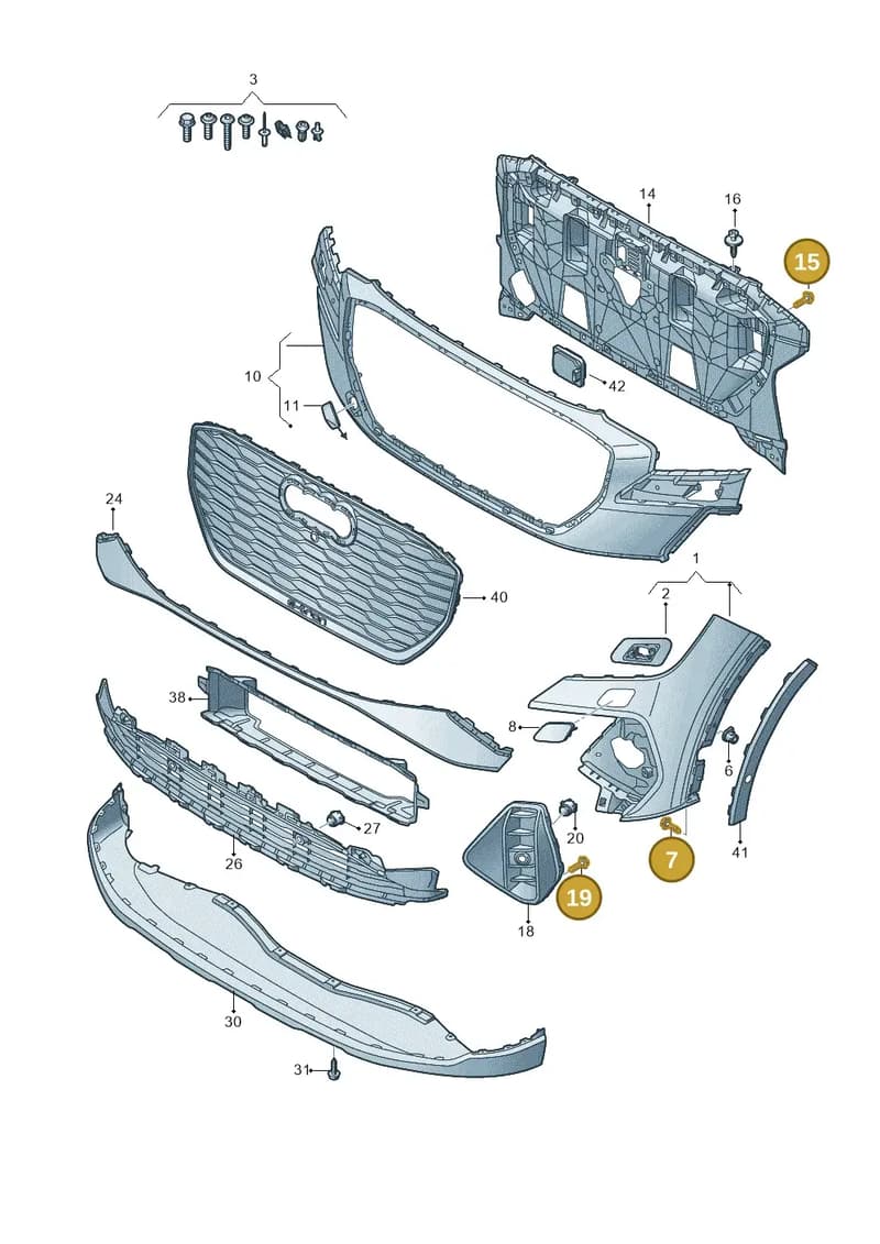 WHT008774 — Audi Q4 Sportback (2021-2025) diagram 89a807100, position 7+15+19