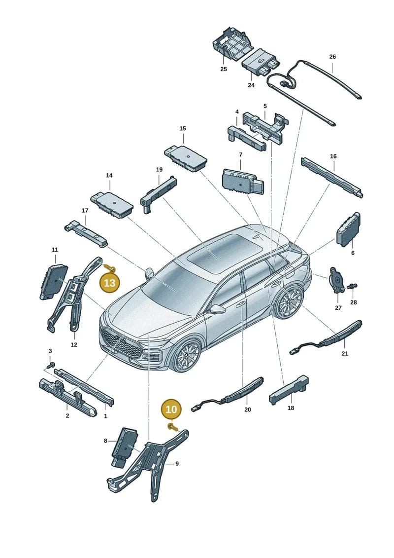 WHT008774 — Audi Q6 e-tron (2023-2025) diagram f5s909000, position 10+13