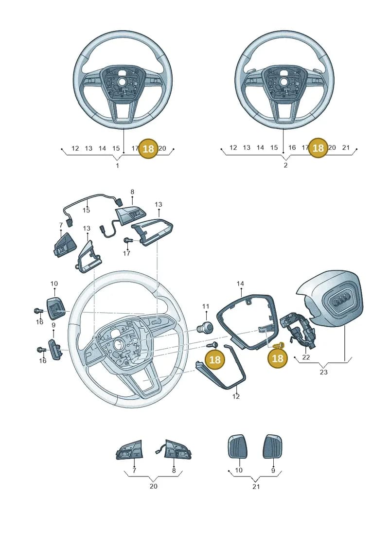 WHT009102 — Audi RS6 Avant (2019-2025) diagram 435419100, position 18