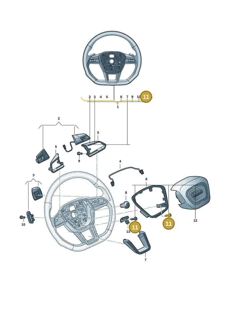 WHT009102 — Audi RS e-tron GT (2020-2025) diagram 4j1419100, position 11