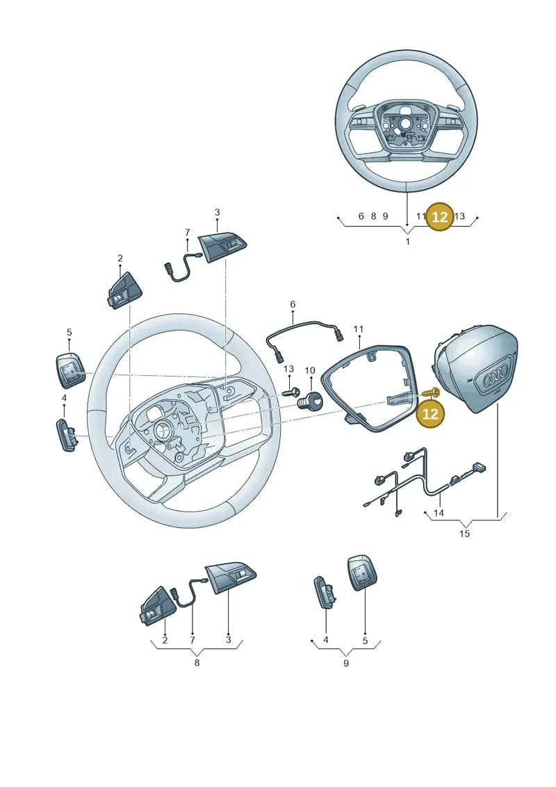 WHT009102 — Audi A6 (2018-2025) diagram 586419000, position 12