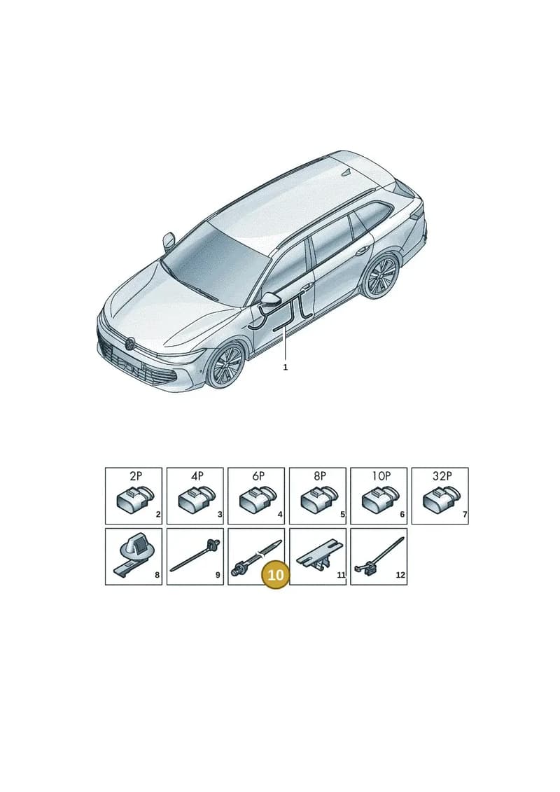 WHT009380 — Volkswagen Passat Estate (2023-2025) diagram 3j0972310, position 10