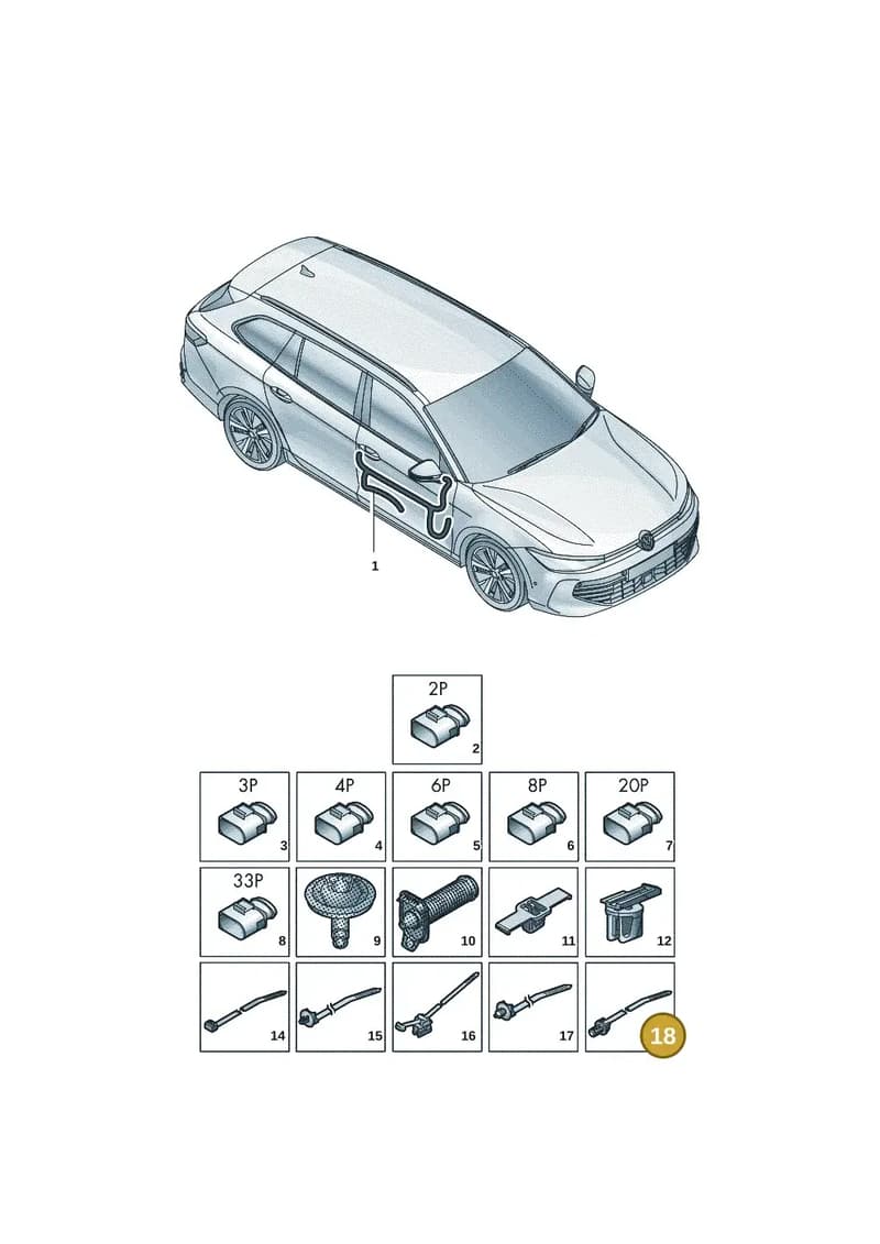 WHT009380 — Volkswagen Passat Estate (2023-2025) diagram 3j0972320, position 18