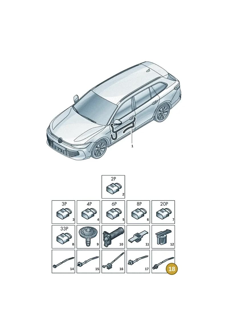 WHT009380 — Volkswagen Passat Estate (2023-2025) diagram 3j0972300, position 18