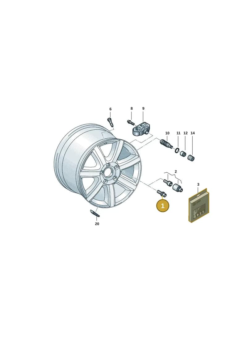 WHT010066 — Audi RS e-tron GT (2020-2025) diagram 4j1601220, position 1
