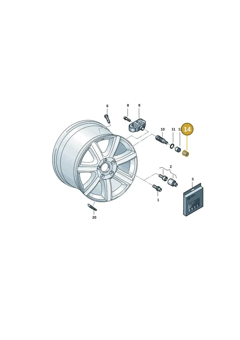 WHT010175 — Audi RS e-tron GT (2020-2025) diagram 4j1601220, position 14