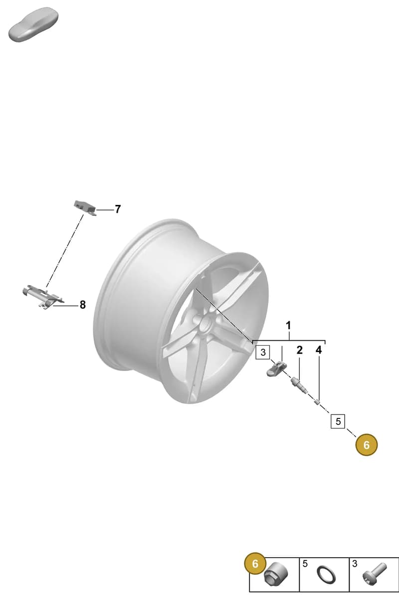 WHT010179 — Porsche Taycan Sport Turismo (2023-2025) diagram p64601500, position 6