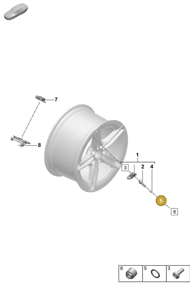 WHT010180 — Porsche Taycan Sport Turismo (2023-2025) diagram p64601500, position 5