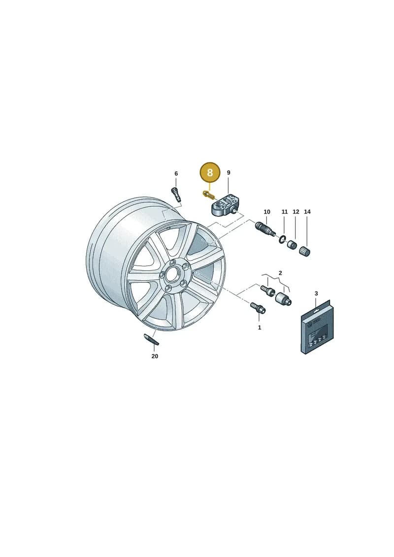 WHT010183 — Audi RS e-tron GT (2020-2025) diagram 4j1601220, position 8