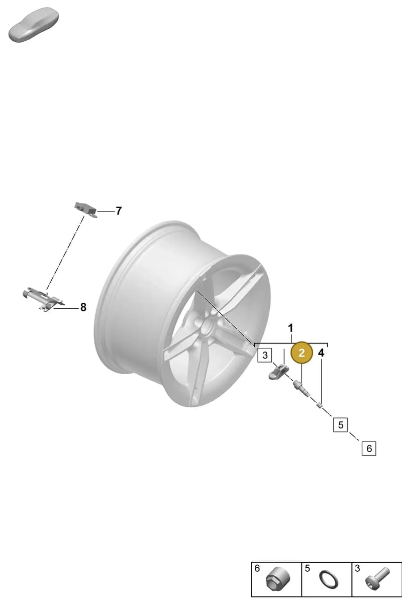 WHT010187 — Porsche Taycan Sport Turismo (2023-2025) diagram p64601500, position 2