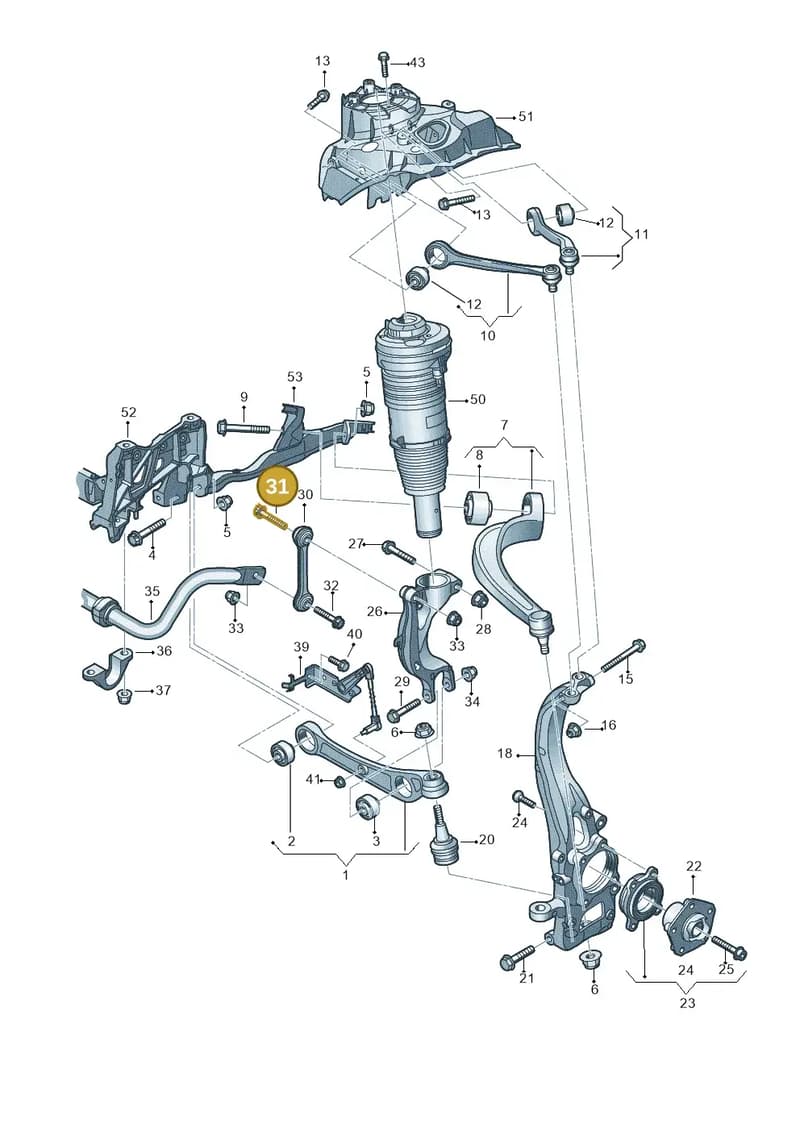 WHT010199 — Audi A8 (2017-2025) diagram 838407000, position 31