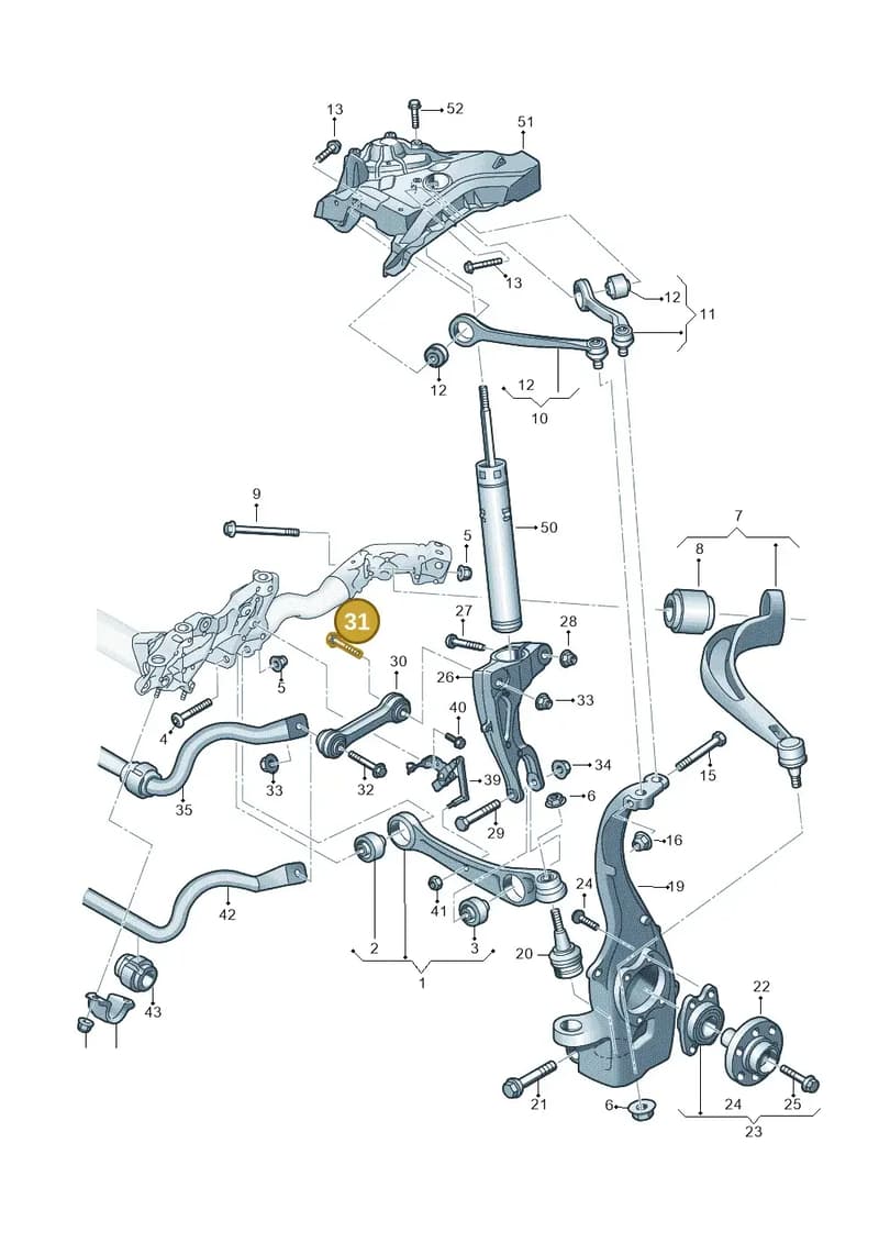 WHT010199 — Audi A6 (2018-2025) diagram 897407000, position 31