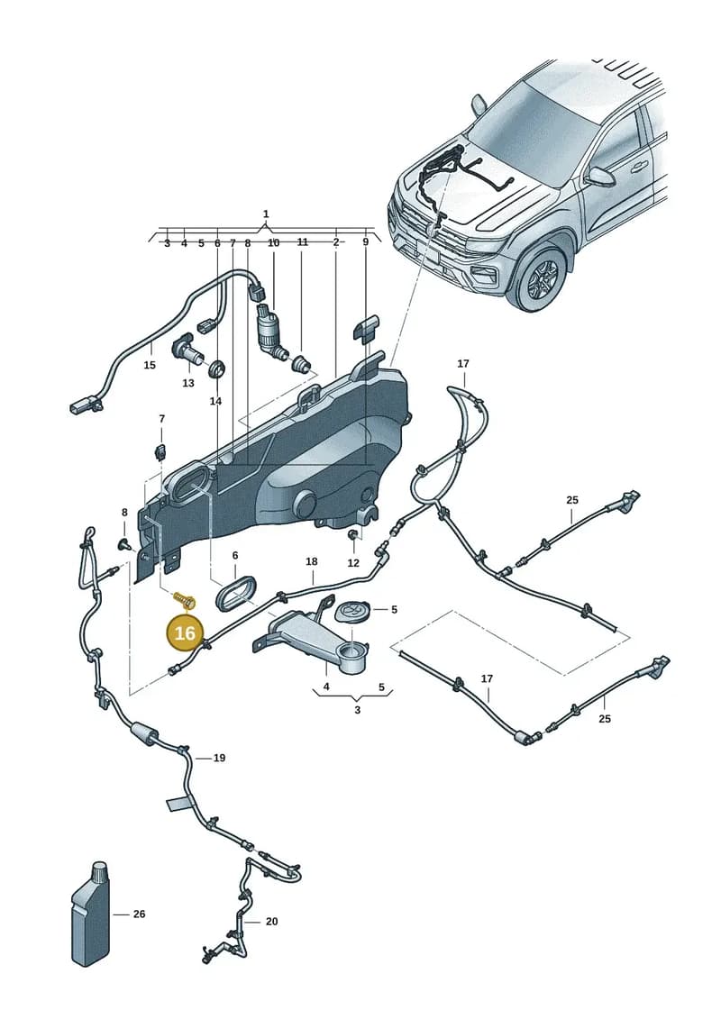 WHT010443 — Volkswagen Amarok (2022-2025) diagram 2hb955100, position 16