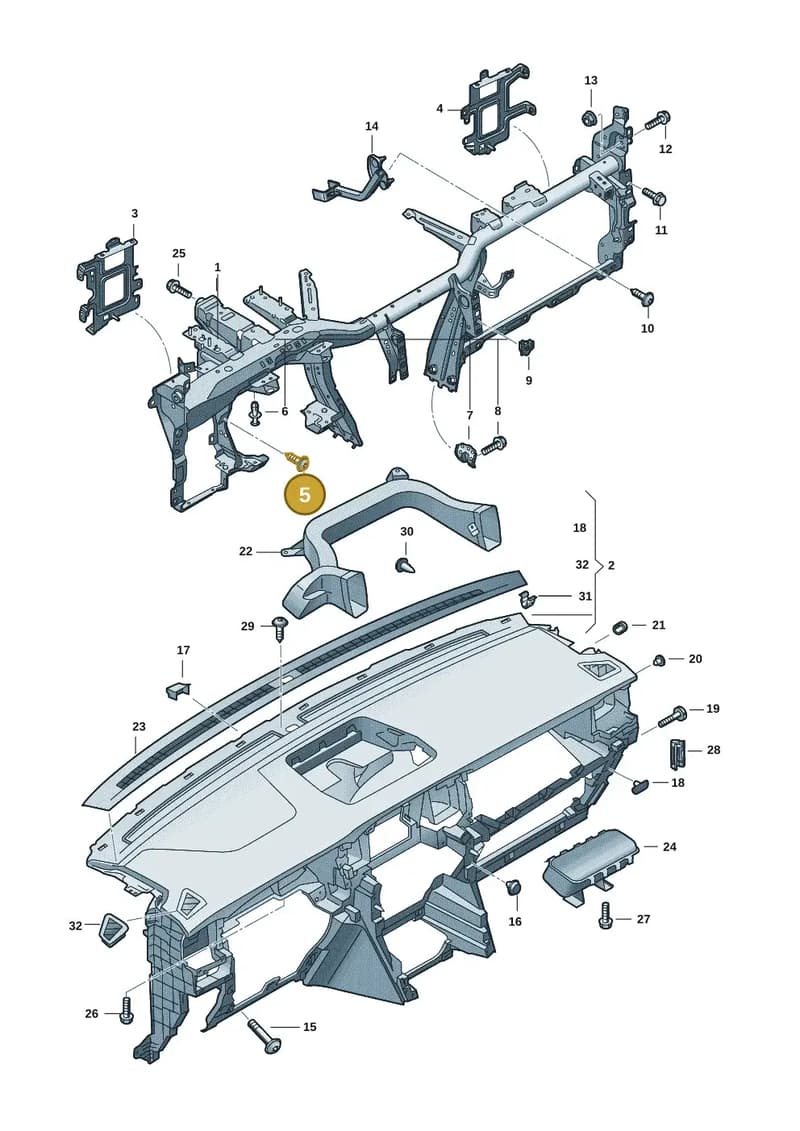 WHT010743 — Volkswagen Amarok (2022-2025) diagram 2hb857000, position 5