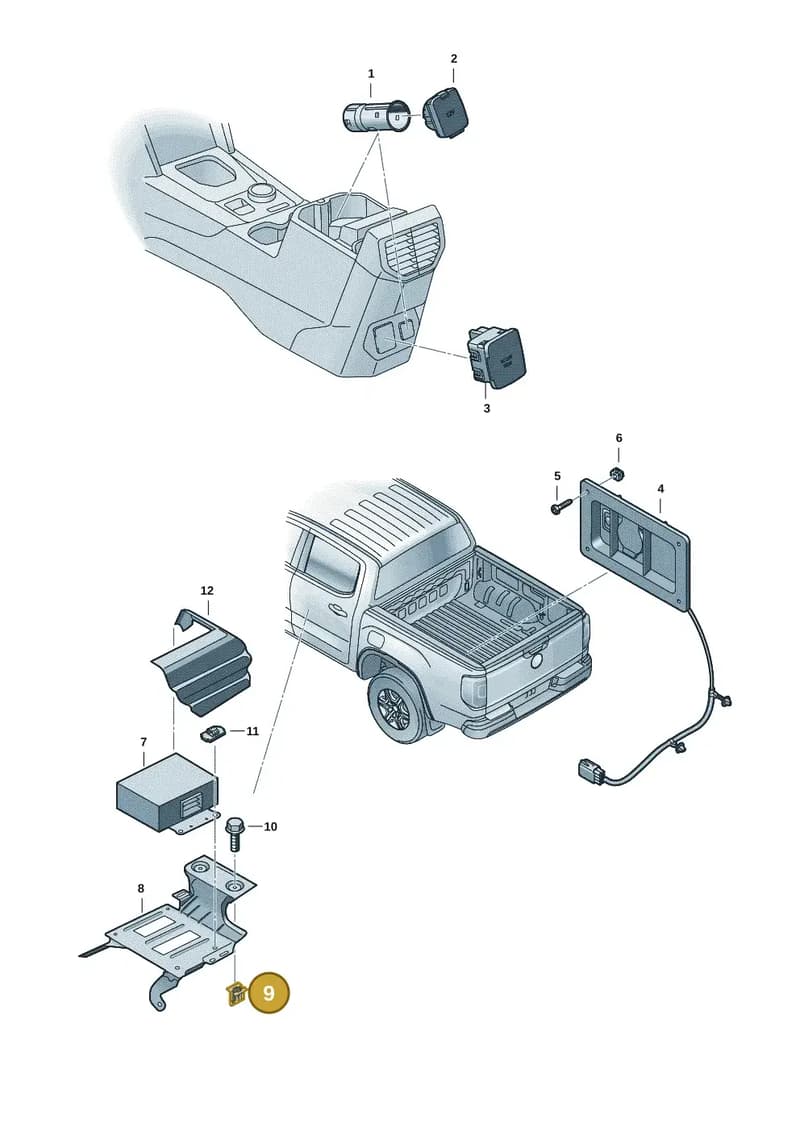 WHT010813 — Volkswagen Amarok (2022-2025) diagram 2hb919020, position 9