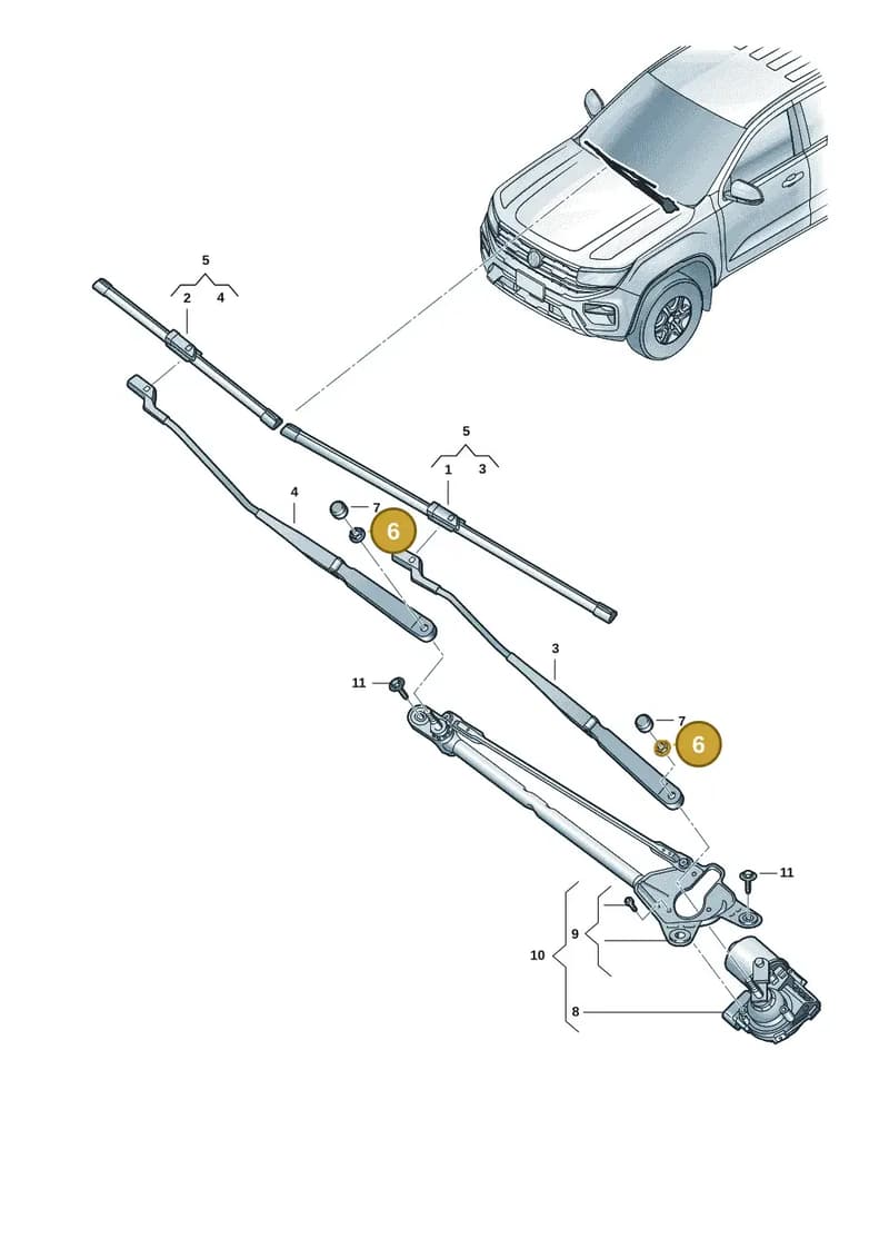 WHT010830 — Volkswagen Amarok (2022-2025) diagram 2hb955000, position 6