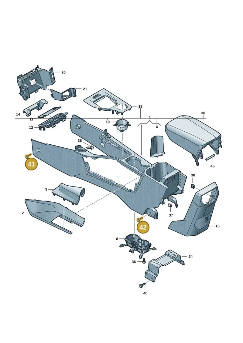 WHT011303 — Volkswagen Amarok (2022-2025) diagram 2hb863500, position 41+42