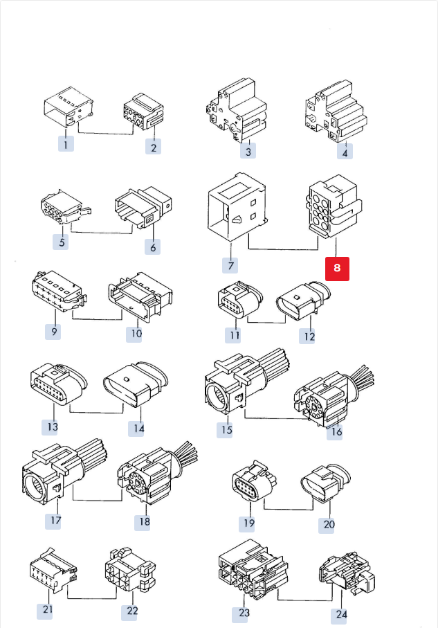 8D0937733B Volkswagen Flat Contact Housing | Genuine OEM | WW Spares