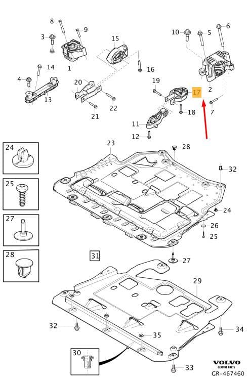 32255273 Volvo Engine Mounting Pad | Genuine OEM | WW Spares
