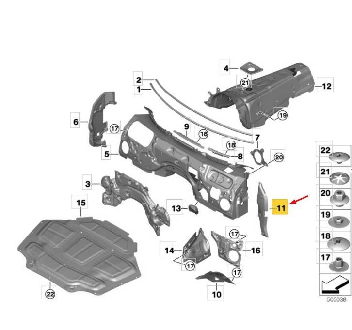 51487458758 7458758 BMW Z4 G29 Front Side Frame Right Seal | WW Spares ...