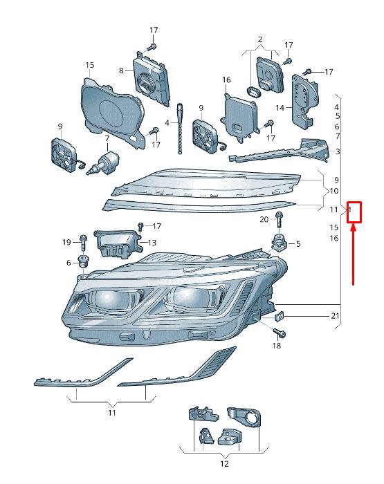 761941113 Volkswagen Headlights | WW Spares Genuine OEM & Performance ...