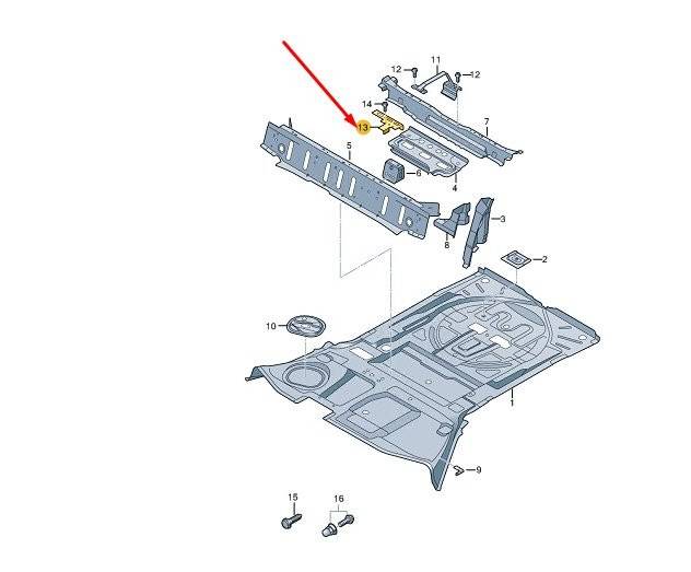 80A802177 Audi Trunk Floor Retaining Plate | Genuine OEM | WW Spares