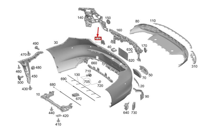 A23688569039999 A2368856903 MERCEDES-BENZ CLE C236 Rear Bumper Tow Eye ...